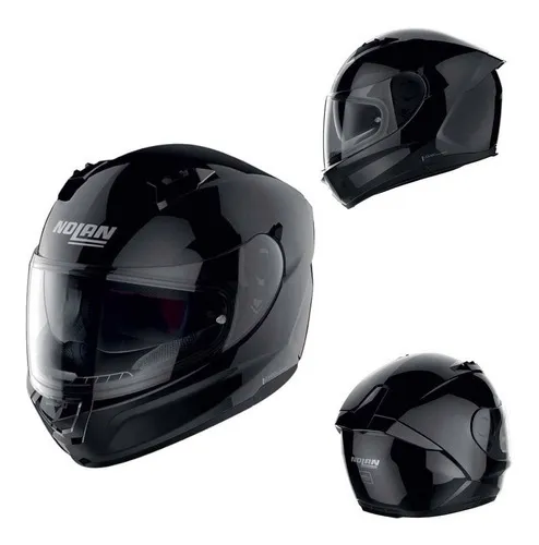 Casco Nolan Integral N60 6 03 Classic Negro Brillo Con Gafas