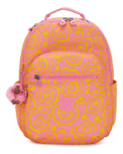 Mochila Escolar Kipling Seoul Color Daisy Floral Diseño Estampada 27l