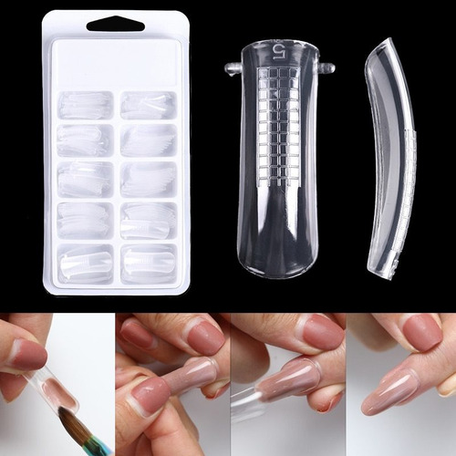 Juego De 50 Extensiones De Uñas De Poligel Con Lámpara Uv/le