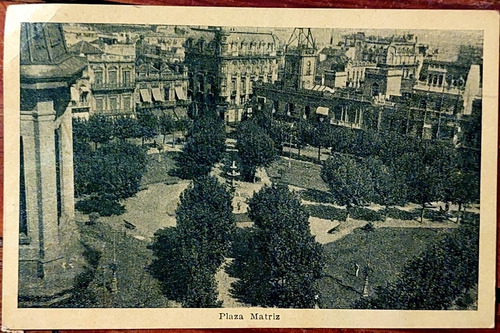Postal Montevideo Uruguay Plaza Matriz 1945