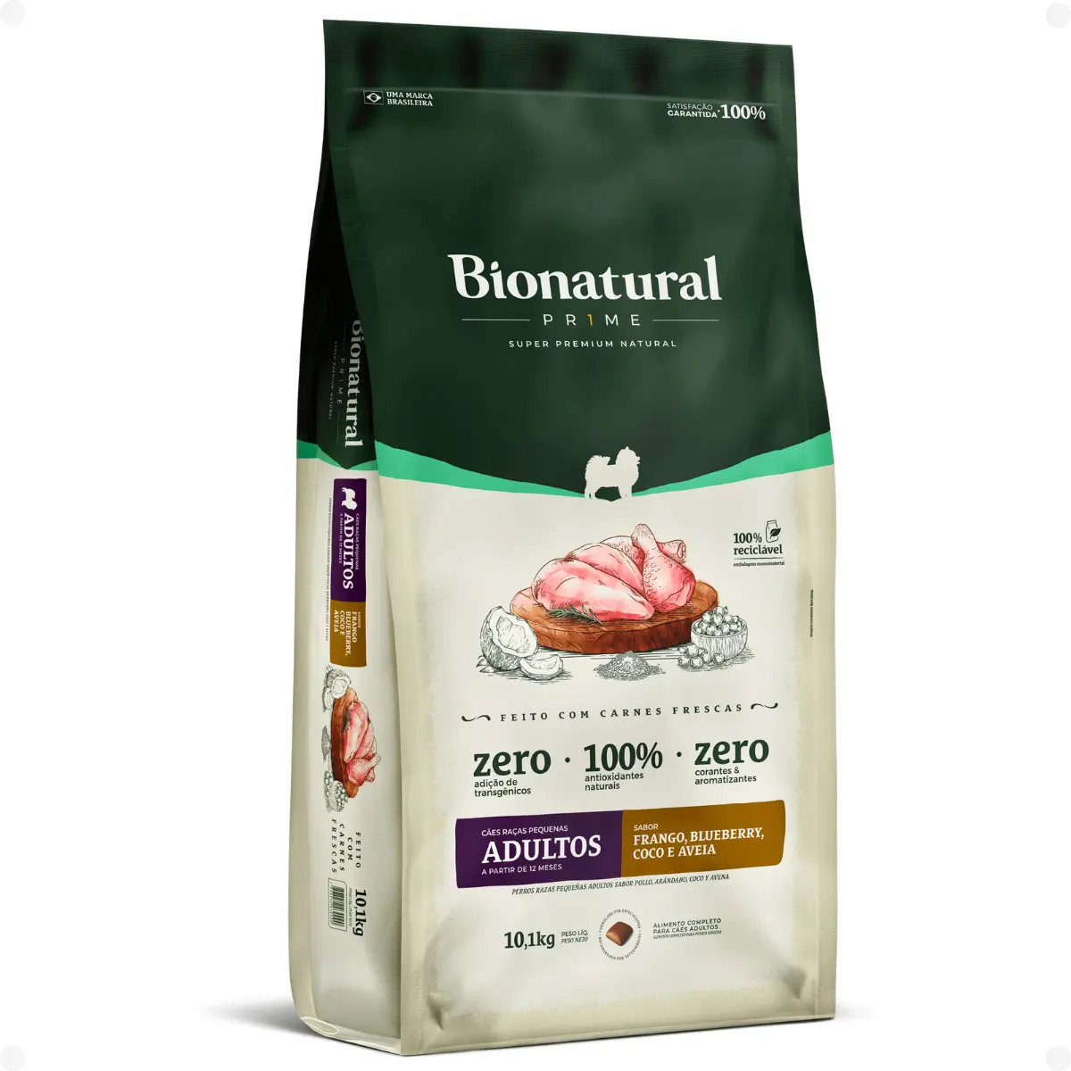 Ração Bionatural Prime Frango Cães Adultos Porte Pequeno 10,1 Kg
