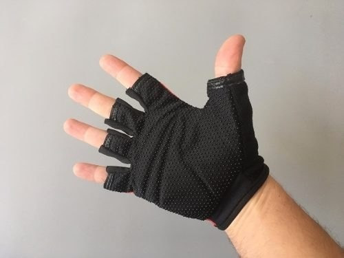 Guantes Para Moto O Bici, Dedos Cortados Diseño Lobo Rojo