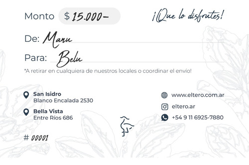 Gift Card $15.000