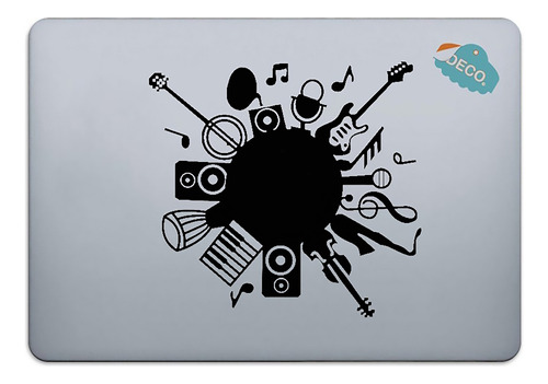 Calcomanía Sticker Para Laptop Instrumentos Musicales