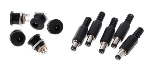 5 Conectores De Enchufe De Corriente Cc Macho De 5,5 Mm X 2,