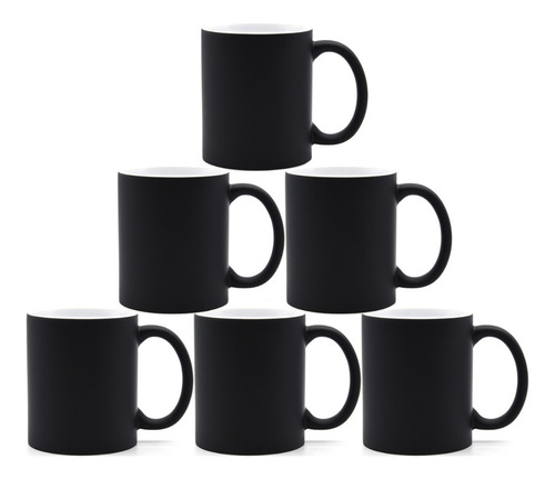  36 Caneca Mágica Preta Fosca Para Sublimação 325ml