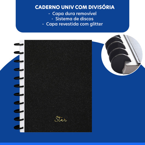 Caderno Univ Com Divisória 80 Folhas Vermelho