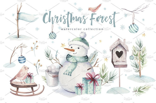 Cliparts Png Muñeco Nieve Navidad Acuarela Watercolor Pa62