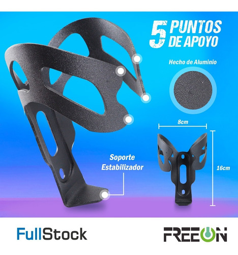Portabotella Negro Bicicleta Porta Ánfora Aluminio Ligero