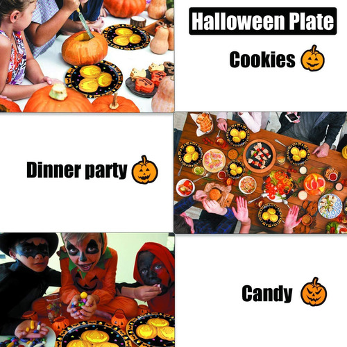 Ginfonr 20 Piezas Decoración De Halloween Plato De Papel Par