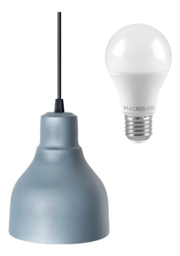 Colgante Techo Lampara Moderna Vintage + Foco Led Incluido Gris