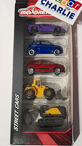 Majorette | 5 Pack | Street Cars | Volvo, Micra, Renault, Gt