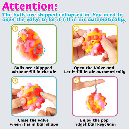 Juguetes Antiansiedad 4 Bolas 3d Estrés, Regalo Fiesta Niños Color