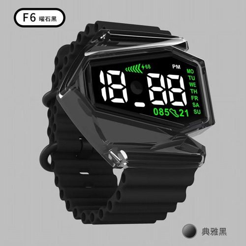 Elegant Black - Nuevo Reloj De Avión Led F6 Resistente Al Ag