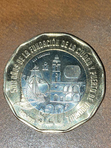 Moneda 20$ Pesos Mex. 500 Veracruz