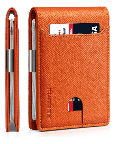 Cartera Para Hombre Delgada Con Clip Para Billetes Rfid 11 R