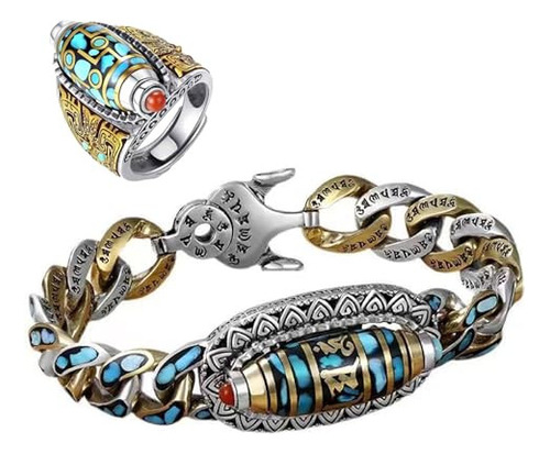 Brazalete De Cuentas De Nueve Ojos Con Mantras De Seis Carac