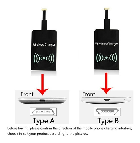 1 Cargador Inalámbrico Receptor Qi Android Tipo A/b O iPhone