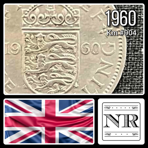 Inglaterra - 1 Shilling - Año 1960 - Km #904 - Escudo Ingles