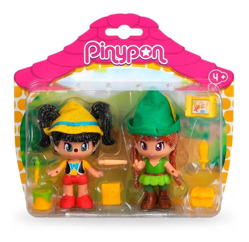 Juguete Muñecos Pinypon Pinocho Peter Pan + Accesorios Febo