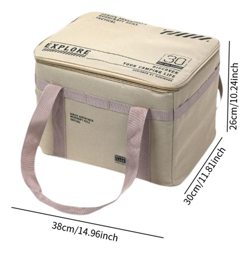 Bolsa De Almacenamiento Para Acampar, Bolso De Mano, Beige