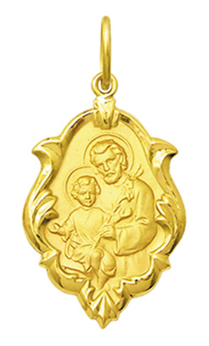 Medalha Religiosa São Jose Em Ouro 18k Classico 2,10cm 1,3g