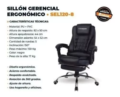 Sillón Gerencial Ergonómico Lusqtoff Reclinable Oficina 360°