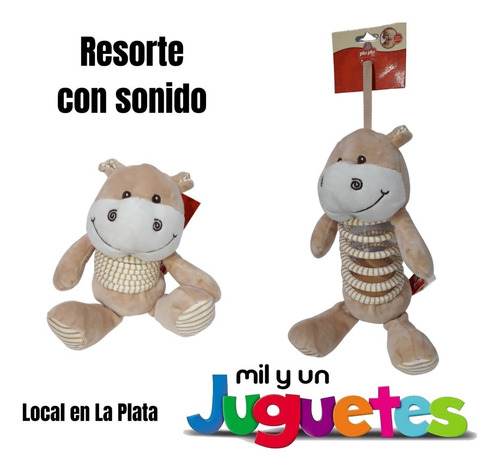 Imagen 3 de 6 de Vaca Con Resorte Vaquita Y Sonido Para Bebes Plush La Plata
