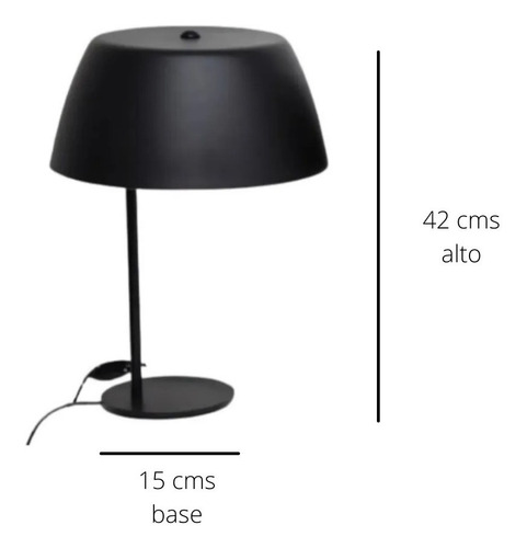 Imagen 4 de 5 de Lampara De Escritorio O Mesa Renata De Fiumine Negra