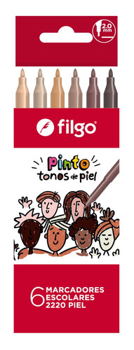 Marcador Escolar Filgo Pinto 2220 Piel X6 Filgo