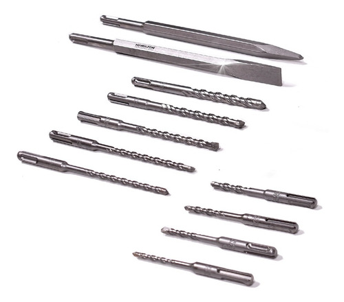 Imagen 5 de 7 de Set Mechas Punta Cincel Sds Plus 12 Piezas Hamilton Wj12p