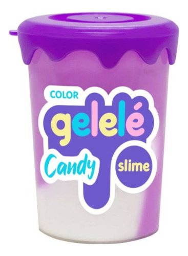 Slime Candy Color 180g Gelelé - Roxo E Branco