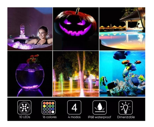 Luz Led Torta Pileta Flotante Rgb Jacuzzi Con Control 13leds