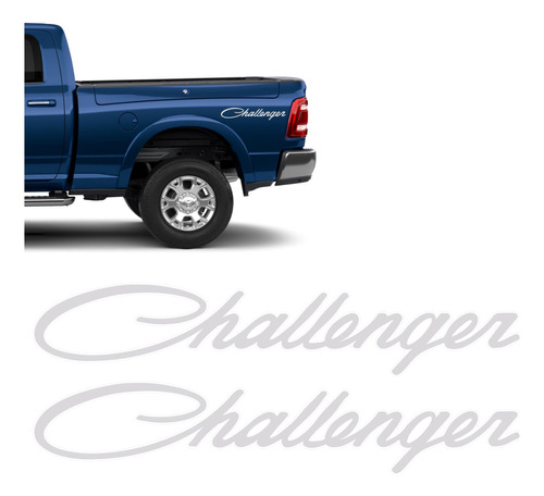 2 Faixas Challenger Dodge Ram Prata Lateral - Genérico