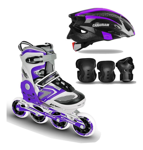Combo Patines Canariam Bolt+ Casco Sonic + Kit C4 Canariam