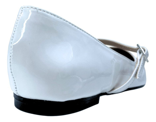 Sapatilha Feminina Casual Bicolor Com Fivela Bico Fino 183