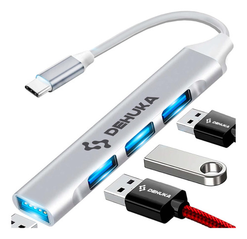 Adaptador Hub USB C Accesorios Compatible con Notebook PC Joystick Smartphone Dehuka