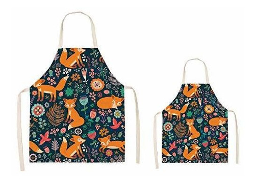 2 Pack Parent Women Child Cooking Apron Kids Set Girls Boys 