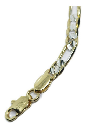 Esclava Figaro Diamantada 1 Pz. De Oro Lam. 18 O 20 Cm Diámetro 6 Largo 18 Cm
