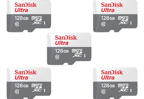 5 Sandisk Sdsqunr-128g-gn3ma U-microsdhc Uhs 100mbs C10 Adap