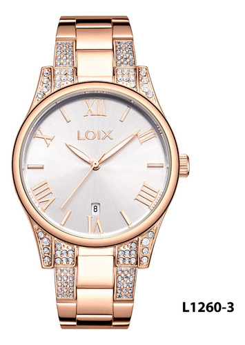 Reloj Mujer Loix® L1260-3 Oro Rosa Tablero Plateado