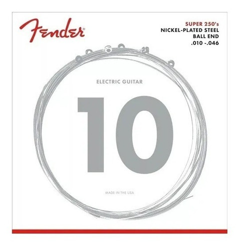 Imagen 7 de 10 de Encordado Para Guitarra Electrica Fender 250r 010-046 - Usa