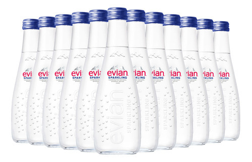 Kit Agua Mineral Evian Com Gas Gf Vd 330ml Com 12 Unidades