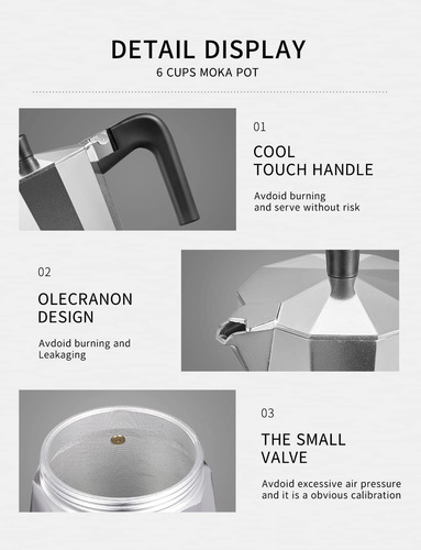 Yabano Cafetera Espresso, 9 Tazas Cafetera Moka It Aa