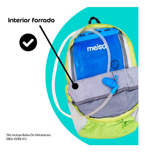 Mochila Everlast Running 10l Deportiva Liviana Urbana Unisex Color Gris verde Diseño De La Tela Liso