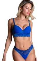 Comprar Conjunto Tasa Soft Corpiño Puntilla Colaless Push Up Encaje