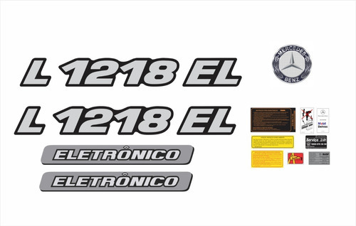 Kit Adesivo Resinado Para Mercedes L1218 El Eletronico 18018 Cor Prata