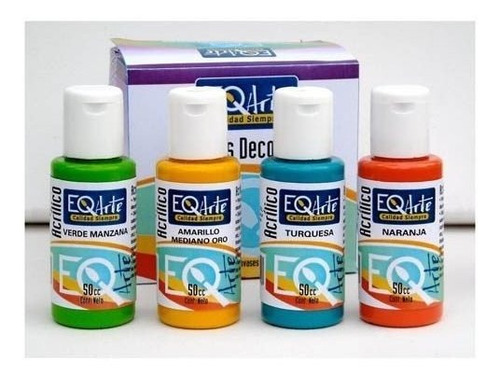 Imagen 2 de 6 de Set X10 Pinturas Acrilicas Eq Arte 50cc A Elección