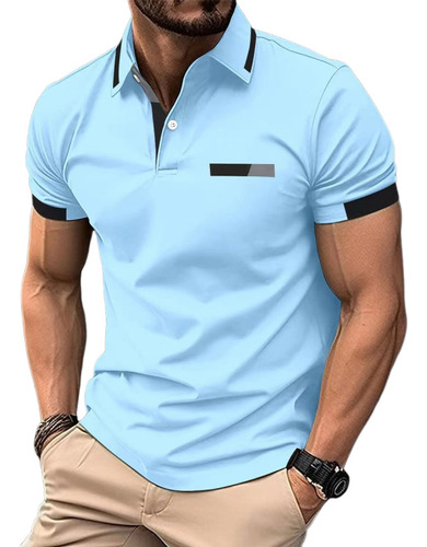 Nuevo Polo Casual Para Hombre Con Solapa Y Botones