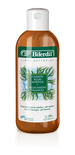 Shampoo Biferdil Algas Marinas Ph Neutro Vitaminado 800ml
